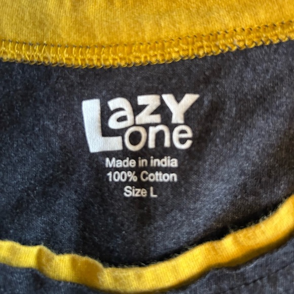 Lazy One Charcoal and Mustard T-Shirt - Picture 2 of 2